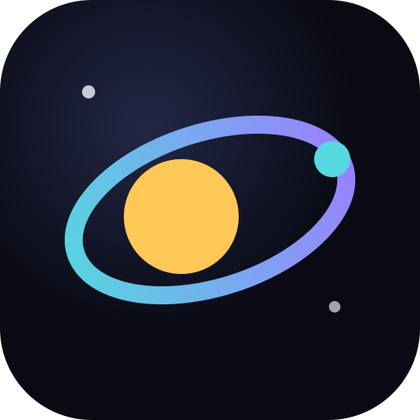 Icono de Reino Orbital: un planeta y una órbita